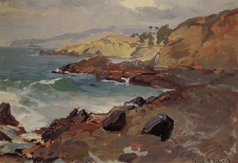 Franz Bischoff Untitled Coastal Seascape Sweden oil painting art